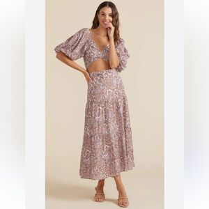 Brown Maxi Skirt and Top Set Size Medium